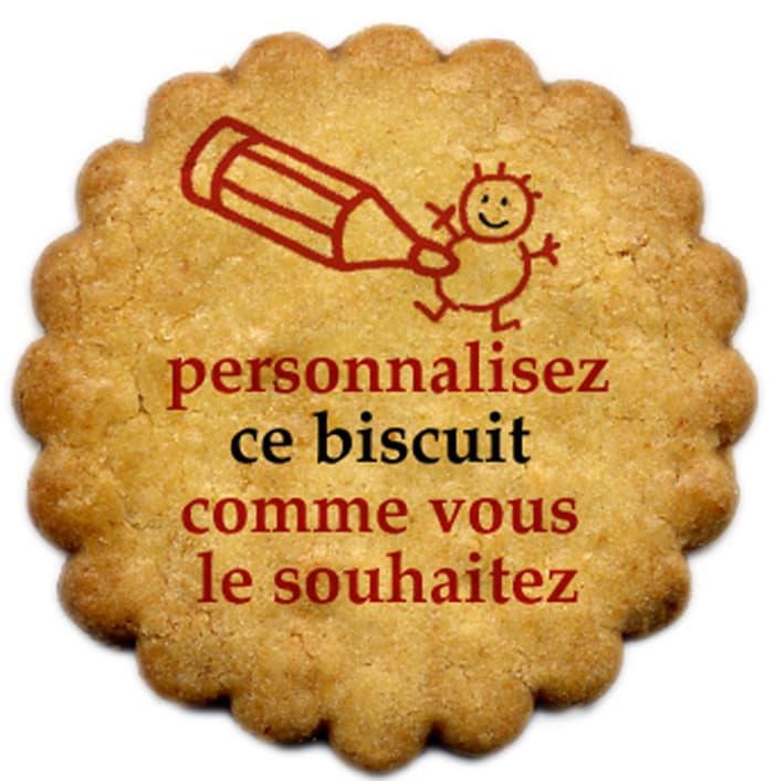 Biscuits personnalisés, galettes Bretonnes imprimées, nature, caramel ou chocolat x 25